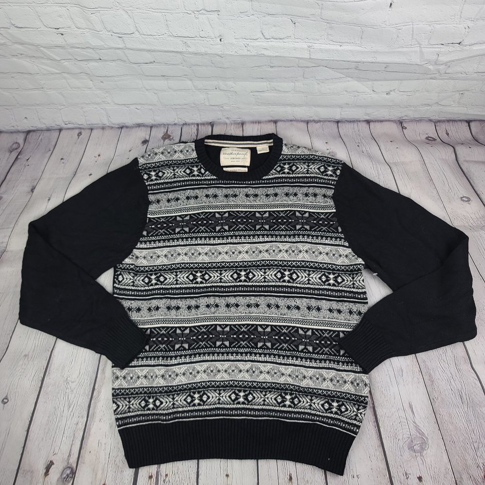 Weatherproof Vintage Crew Neck Pullover The Holiday Sweater Black Large